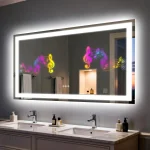 Miroir Salle de Bain 120 x 70 cm avec Bluetooth et LED