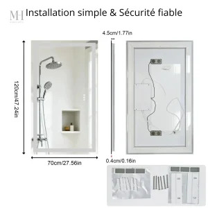 Miroir lumineux 120 x 70 cm pour une ambiance moderne