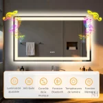 Miroir salle de bain rétroéclairé 120 x 70 cm, design élégant