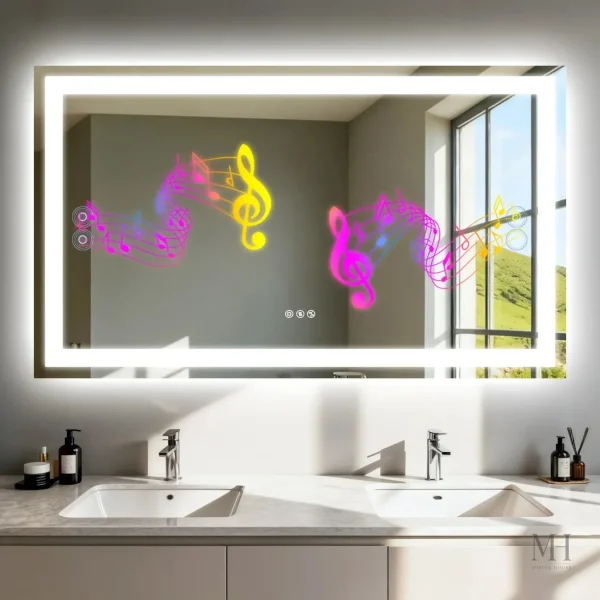 Miroir LED avec fonction anti-buée pour utilisation pratique
