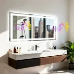 Miroir salle de bain connecté avec Bluetooth et rétroéclairage