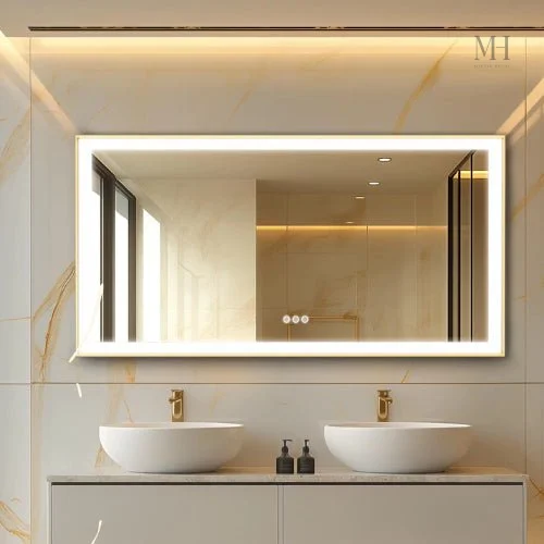 miroir-salle-de-bain-160-cm-antibuee-1 Miroir de salle de bain LED 160 cm avec désembuage intelligent
