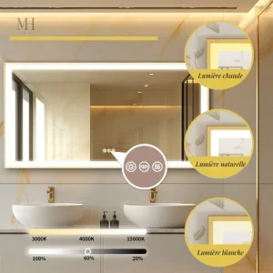 Miroir salle de bain lumineux avec fonction antibuée