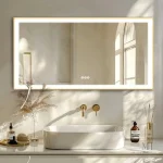 Miroir salle de bain contemporain avec éclairage LED intégré