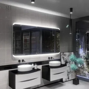 Miroir de salle de bain avec options avancées