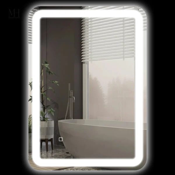 Miroir lumineux avec fonction anti-buée 50x70