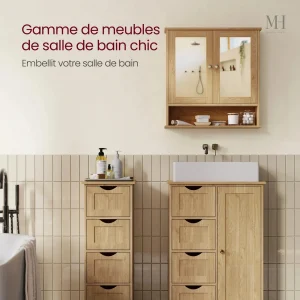 Rangement pratique en bois pour salle de bain moderne