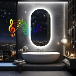 Miroir Salle de Bain LED Bluetooth 50 x 80 cm