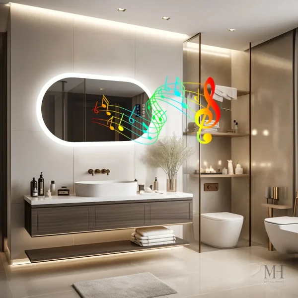 Miroir anti-buée LED pour salle de bain moderne