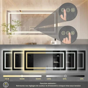 Miroir salle de bain lumineux 140x70 cm