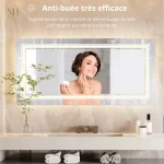 Miroir salle de bain 140x70 cm avec lumière