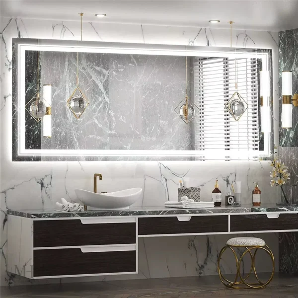 Miroir double vasque avec éclairage LED
