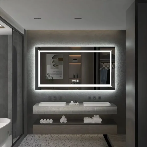 Miroir anti-buée pour salle de bain 140x70 cm