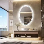 Miroir de salle de bain éclairé ovale 50x70 cm