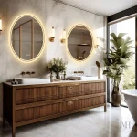 Miroir LED anti-buée avec trois couleurs d'éclairage