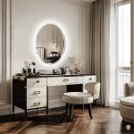 Miroir lumineux ovale, accessoire essentiel pour salle de bain