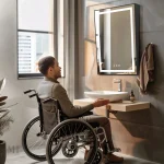 Miroir LED antibuée inclinable pour salle de bain