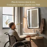 Miroir de salle de bain design antibuée et inclinable