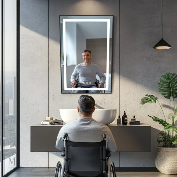Miroir LED pratique pour une salle de bain moderne et fonctionnelle