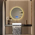 Miroir rond avec fonction anti-buée pratique