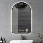 Miroir de salle de bain lumineux avec finitions soignées