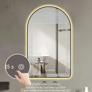 Miroir LED antibuée pour salle de bain moderne