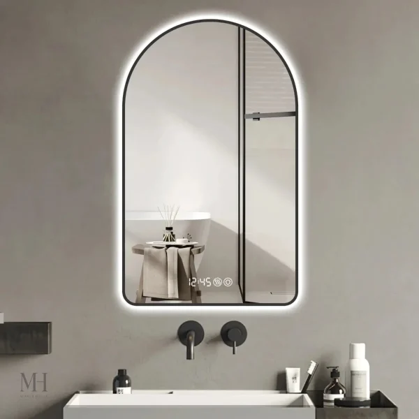 Miroir salle de bain lumineux de 120 cm en forme d'arche