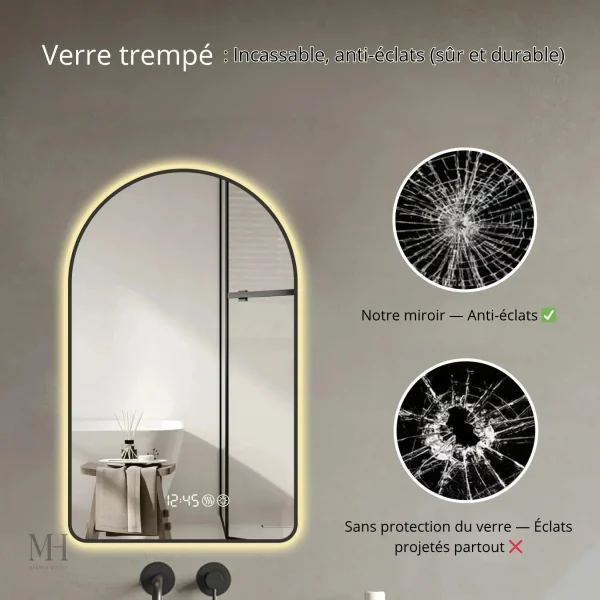 Miroir LED 120 cm pour un look contemporain
