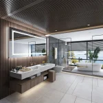 Miroir de salle de bain moderne avec éclairage LED
