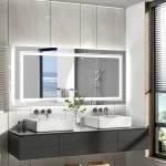 Miroir lumineux pratique pour salle de bain antibuée