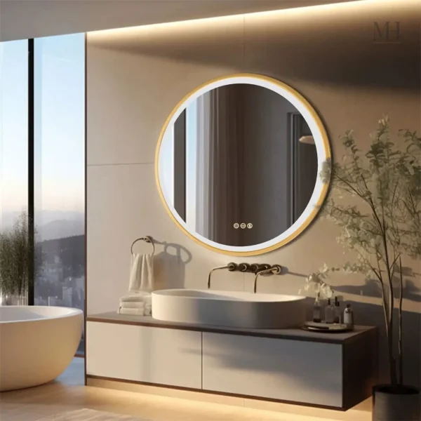 Miroir lumineux 80 cm pour salle de bain avec fonction anti-buée