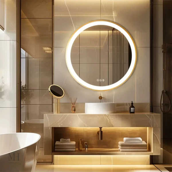 Miroir de Salle de Bain avec Finition Éclatante