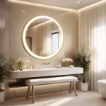 Miroir Rétroéclairé Or Brossé pour Ambiance Chic