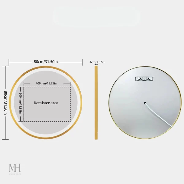 Miroir LED Rond : Antibuée et Pratique