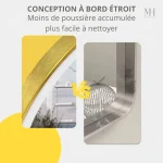 Miroir LED Ronde avec Finition Or Brossé
