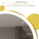 Miroir Rond Antibuée avec Lumière LED