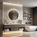Miroir Or Brossé pour Éclairage de Salle de Bain
