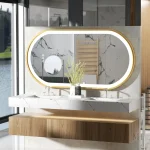 Miroir Ovale avec Éclairage LED pour Salle de Bain