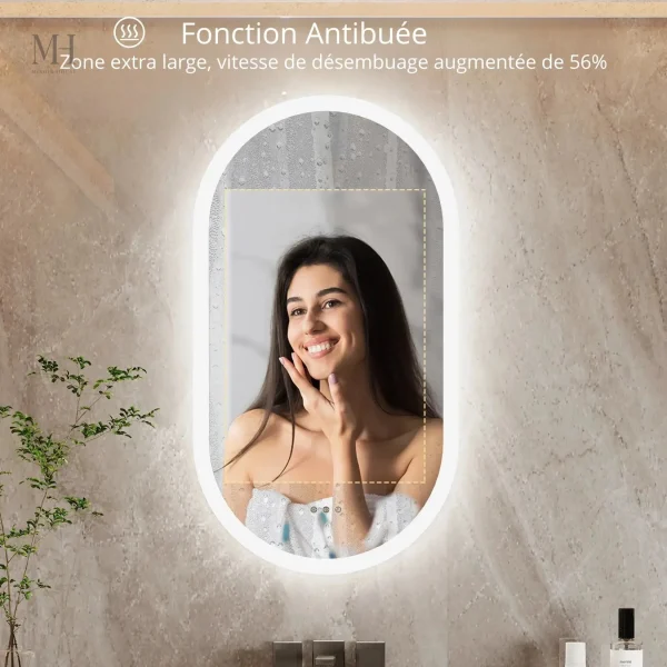 Miroir Arrondi Design avec Éclairage LED