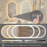 Miroir de Salle de Bain Antibuée avec Lumière