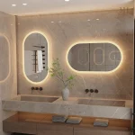 Miroir Design Arrondi avec Fonction Antibuée