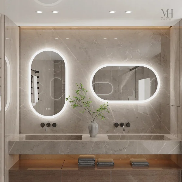 Miroir LED Antibuée Rectangulaire pour Salle de Bain