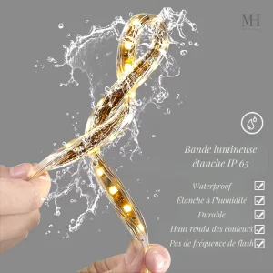 Éclairage intégré pour miroir salle de bain, style rétro