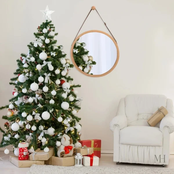 Miroir en Bois Rond - Ambiance Rustique et Chaleureuse