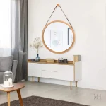 Miroir en Bois 38 cm - Idéal pour Salle de Bain Moderne