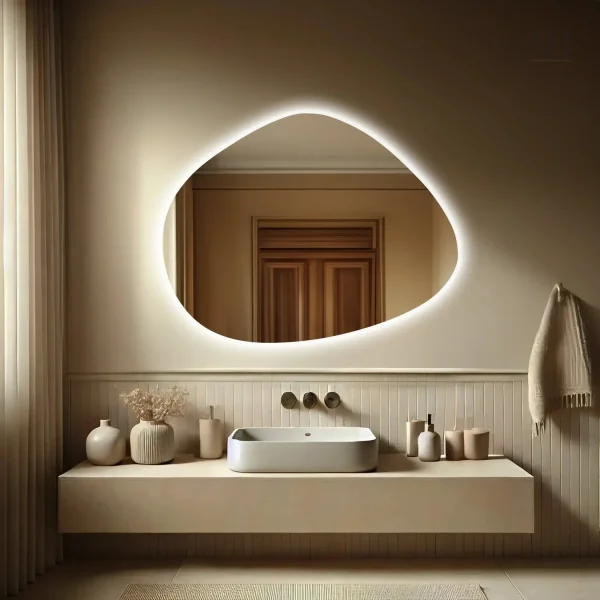 Miroir lumineux 120 cm style moderne pour déco salle de bain