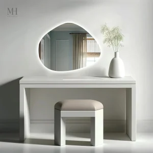 Miroir salle de bains avec éclairage LED intégré forme unique