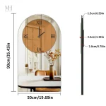 Miroir contemporain avec design horloge, finition premium