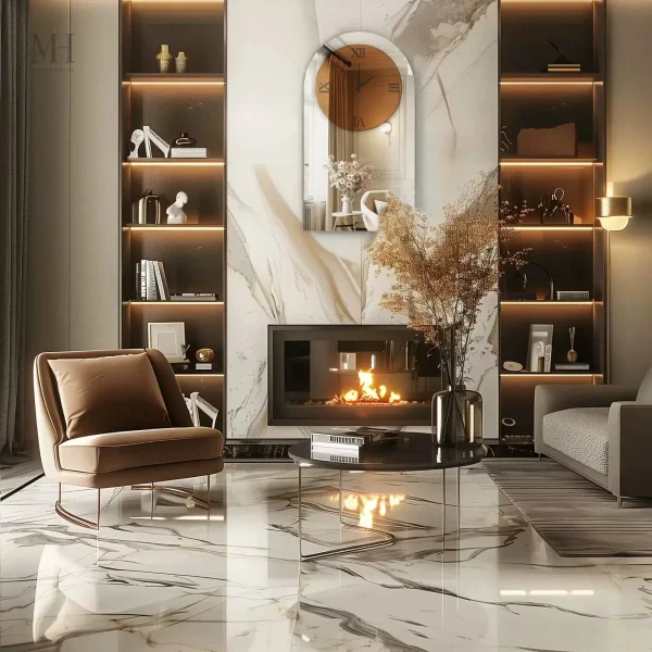 Miroir avec horloge, ajout esthétique pour votre espace