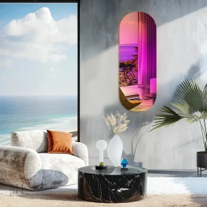 Miroir moderne avec reflets arc-en-ciel pour décoration